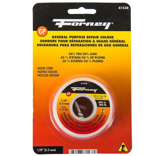 Forney Solder, General Purpose Repair, Solid Core, 1/8 in, 4 Ounce 61538 - main